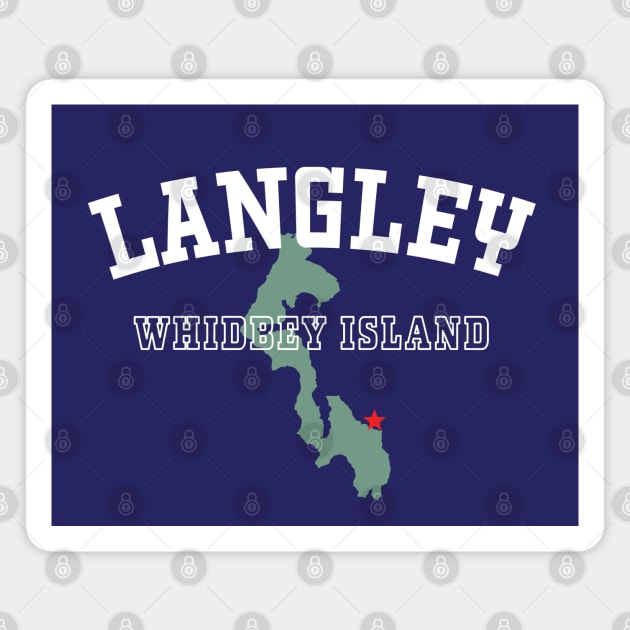 Langley, Whidbey Island WA Island Silhouette PNW Souvenir Magnet by Pine Hill Goods